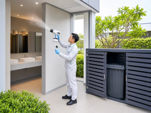 Kỹ thuật viên triển khai giải pháp khử mùi