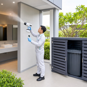 Kỹ thuật viên triển khai giải pháp khử mùi